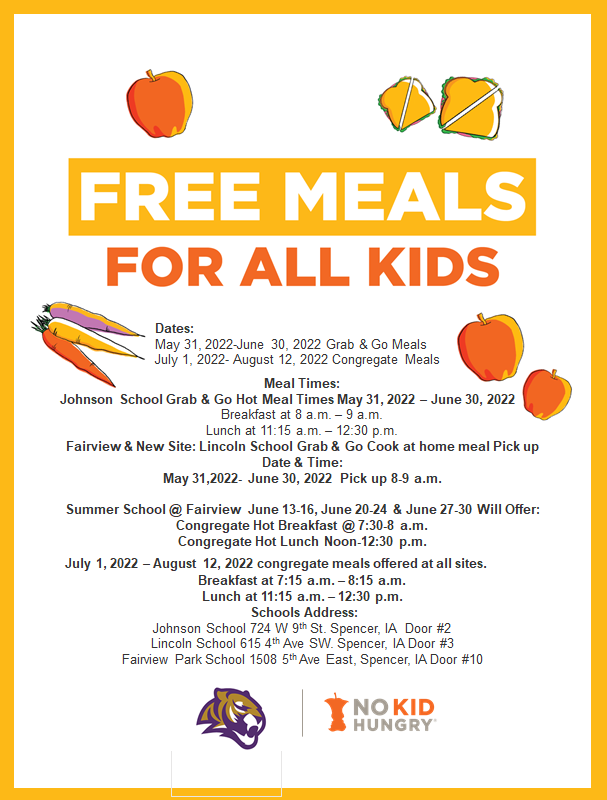 2022 Spencer Summer Meal Program | SPENCER COMMUNITY SCHOOL DISTRICT